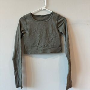 lululemon Ebb to Street Long Sleeve Top Workout Cropped Ribbed Shirt